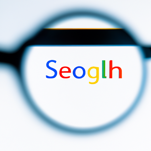 תמונה של זכוכית מגדלת מעל סרגל החיפוש של גוגל, המייצגת חשיבות SEO